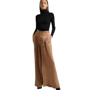 Sincerely Jules women's satin flowy wide leg pants size medium